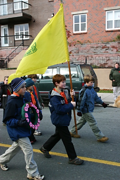 James in the Remembrance Day parade