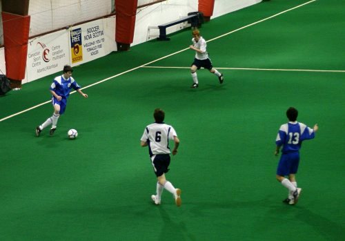 David playing indoor soccer